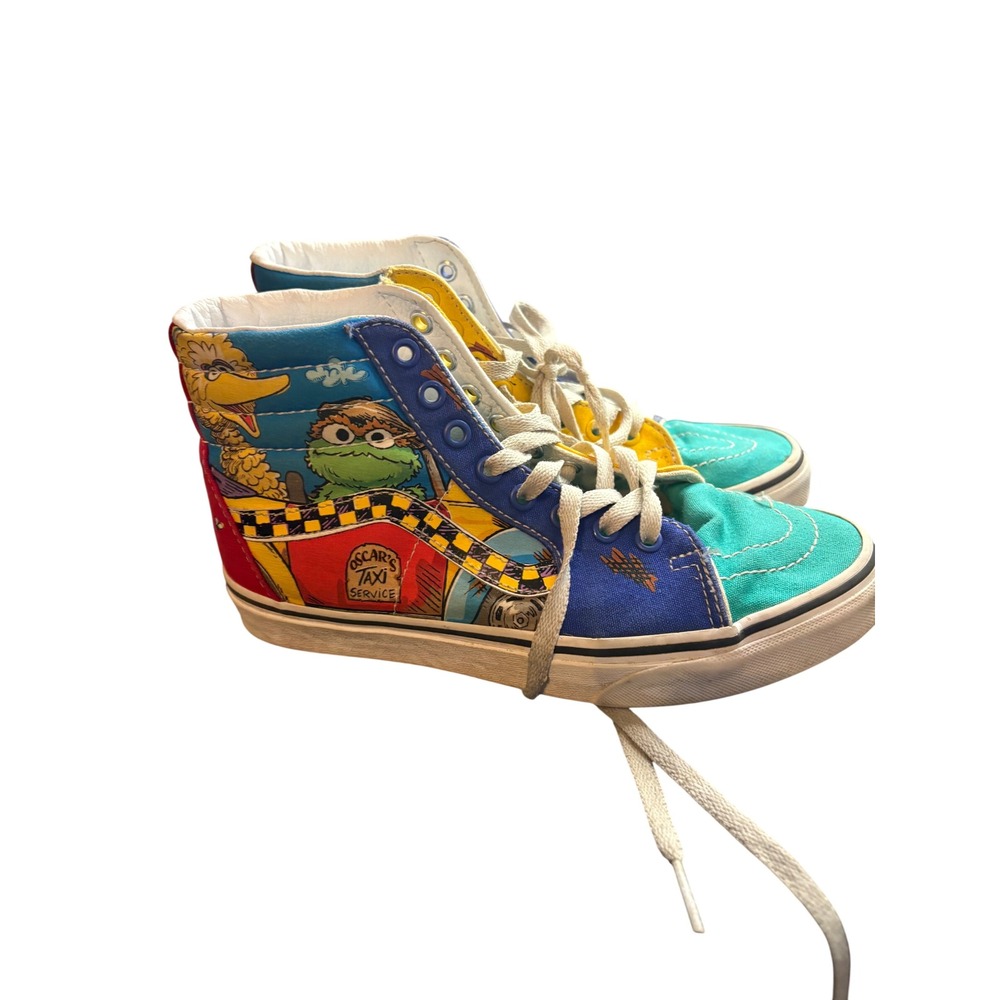 Vans Sk8-Hi Sesame Street Oscar Grover Multi Color Sneakers Mens 6.5 Womens 8